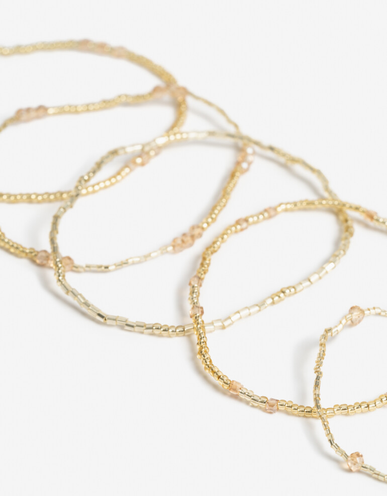 Pulseras Elásticas Sets Canutillos Pulseras Set Canutillos - Dorado