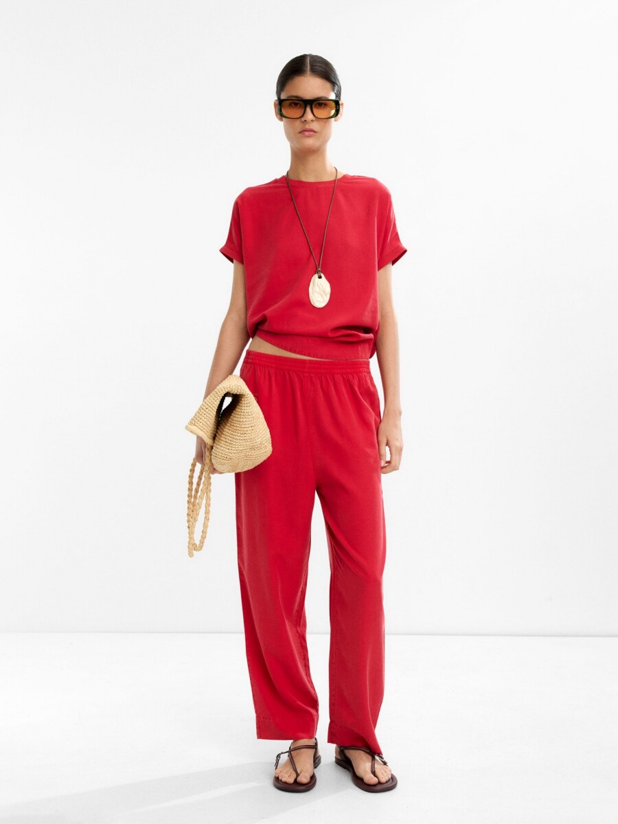 Camiseta Lisa 100% Lyocell rojo