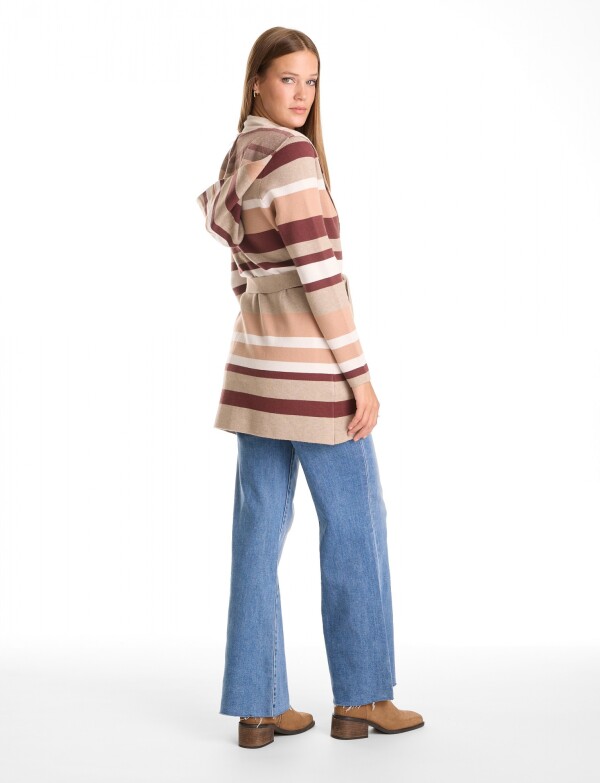 Cardigan Capucha MULTI/BEIGE