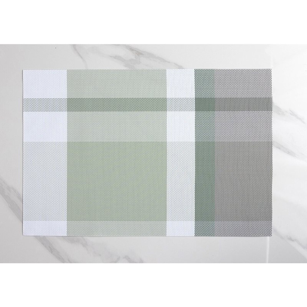 INDIVIDUAL PVC 45x30CM CUADROS TONOS VERDE 