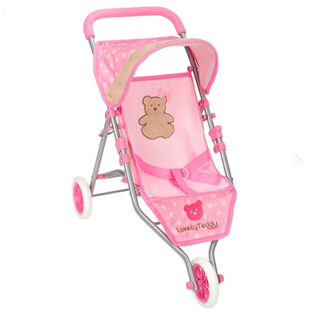 Coche Muñecas Bebote Juguete Cochecito Bebé Plegable Rosado