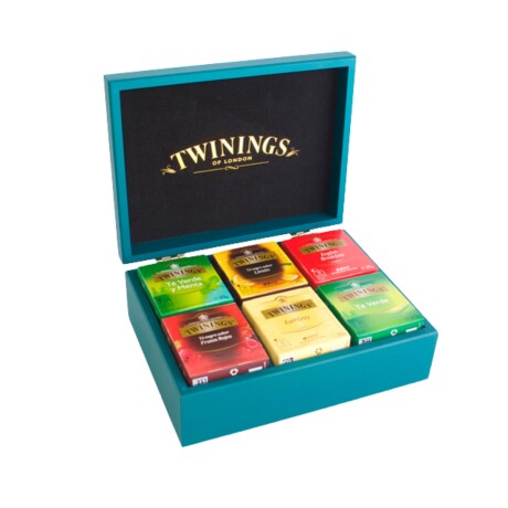 Caja de Té Twinings en Madera con 6 Sabores VERDE