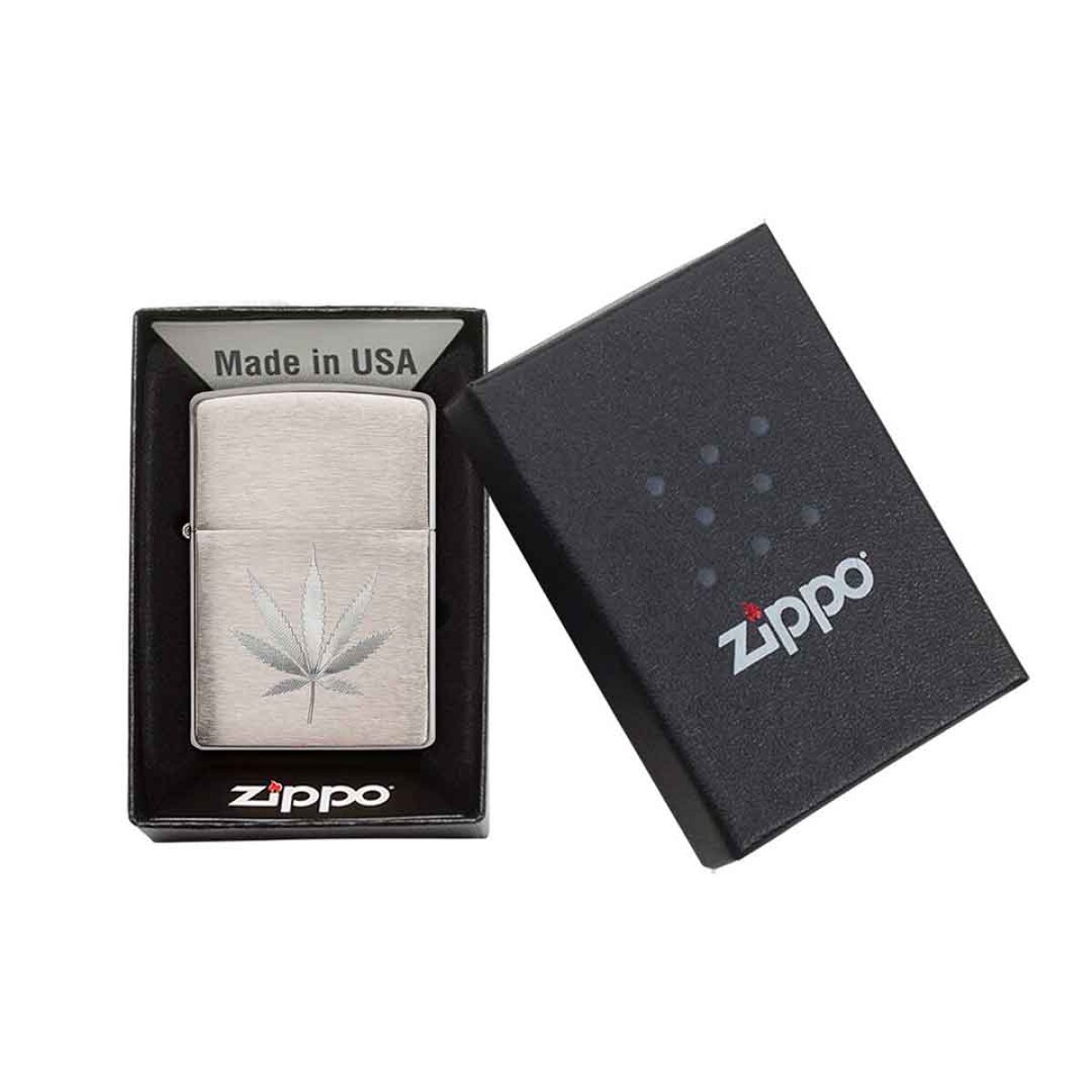 Encendedor Zippo Leaf Design Engrave plata 