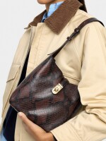 Bolso De Hombro Estampado Animal marron