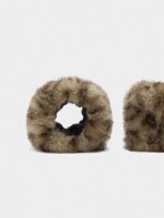 Puños Efecto Pelo Estampado De Leopardo multicolor