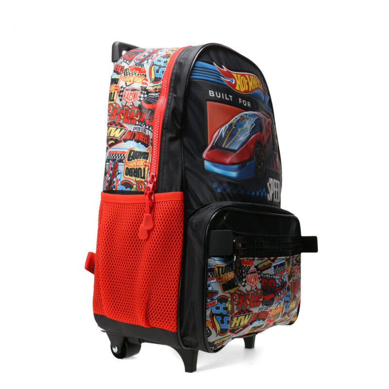 Mochila Hot Wheels C/Carro Speed Big Negro - Rojo