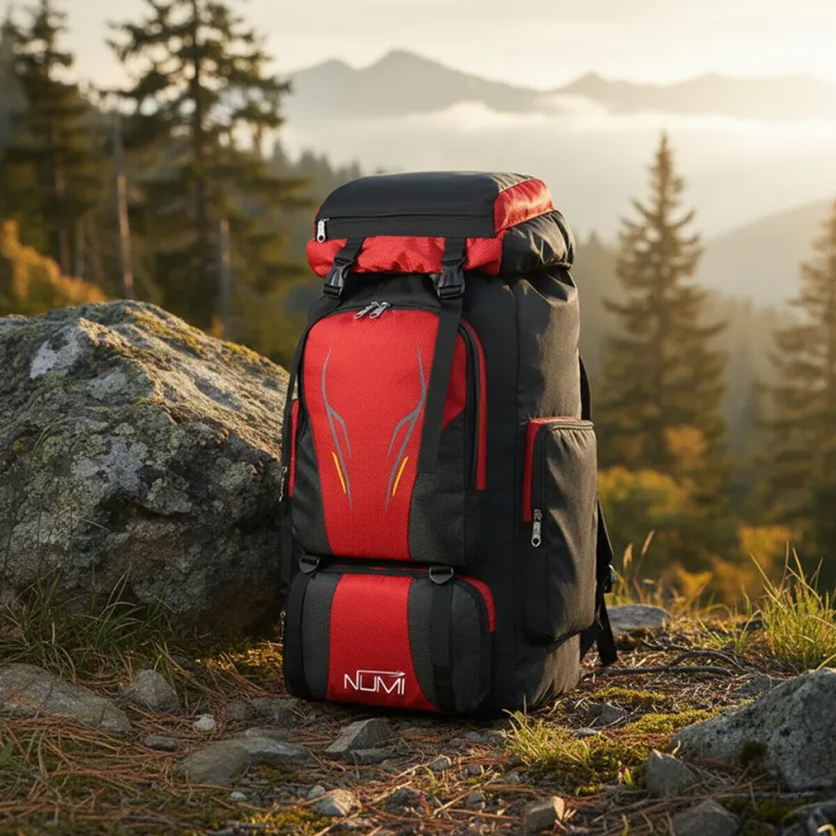 Mochila Para Camping Super Resistente y Fuerte - Rojo 