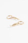 Aros acero con dije fish dorado