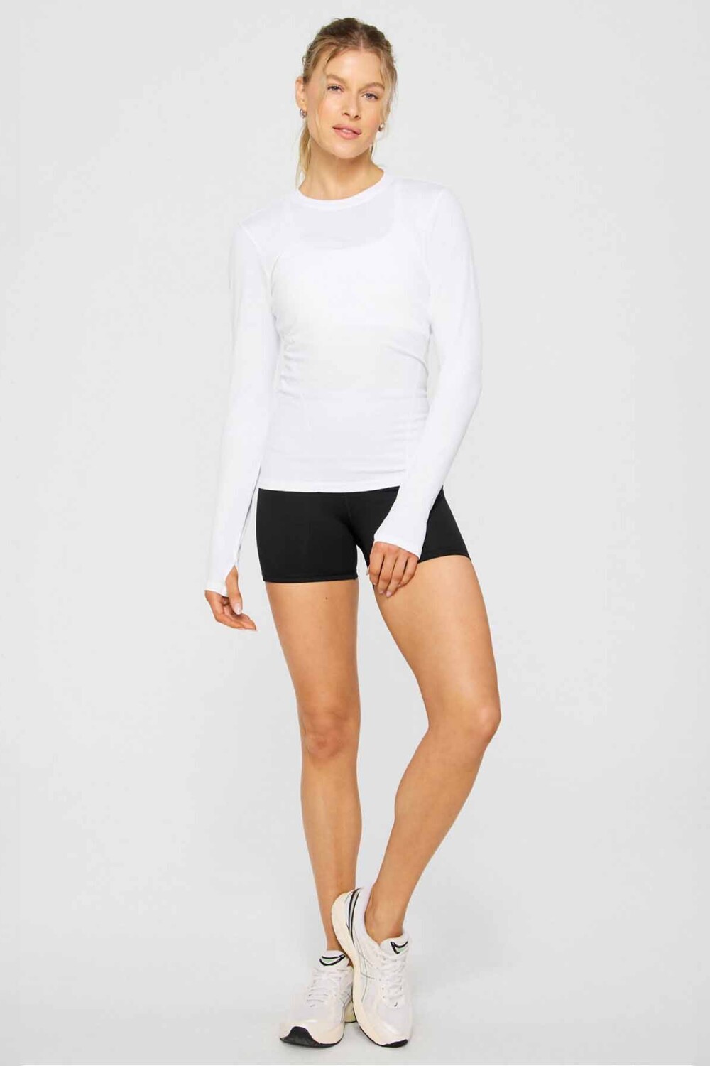 Polo Manga Larga Feather Tech+ Long-Sleeve Top Mujer Classic White