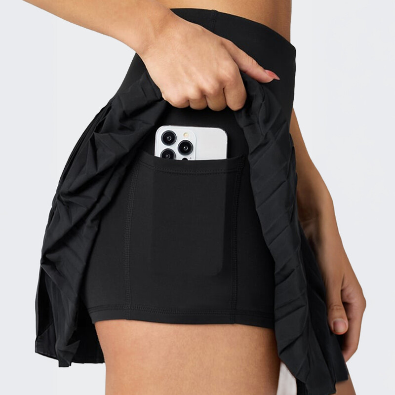 Falda Fabletics Hot Shot Pleated Negro