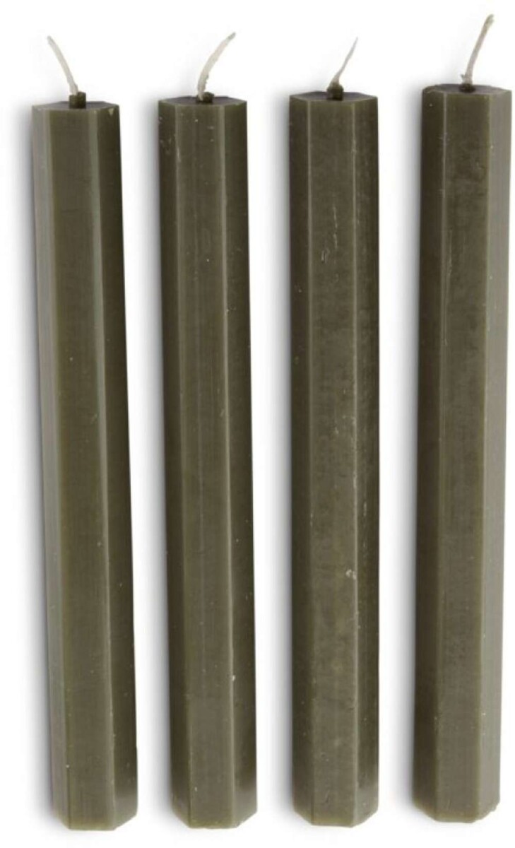 Vela candelabro HOLME H20cm oliva 4u/pk - peso: 0.297 