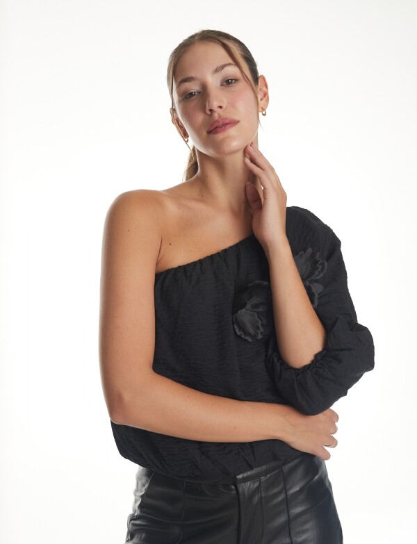 Blusa Flores NEGRO