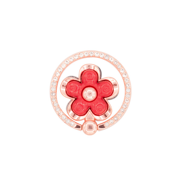 Anillo para celular diseño flor con brillos color rojo Anillo Para Celular Diseño Flor Con Brillos Color Rojo