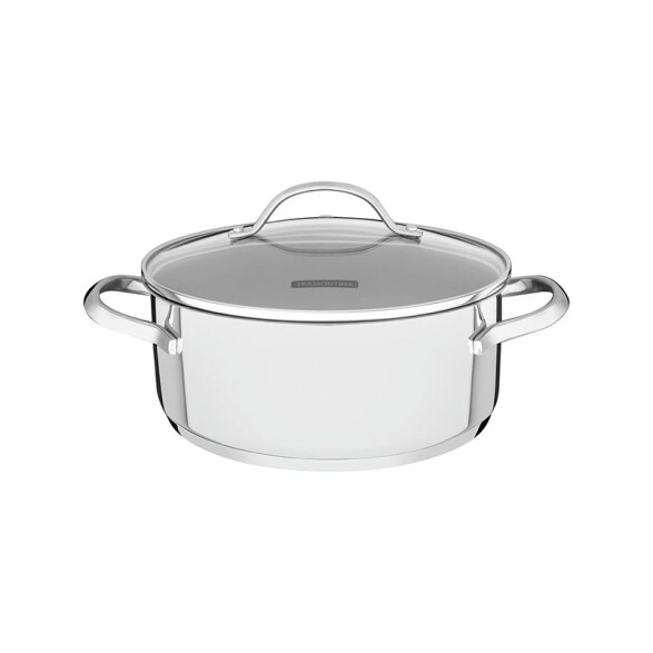 Olla honda tapa de vidrio Ø24cm 4.8L "UNA CERAMIC" TF1864