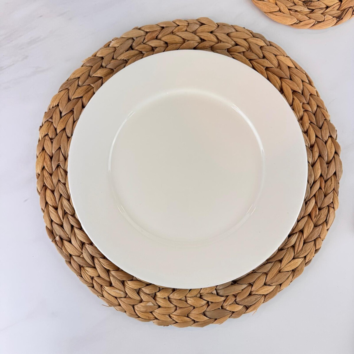 Plato Llano Cerámica Blanca Ø28 