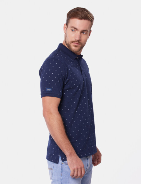 REMERA POLO ESTAMPADA Azul