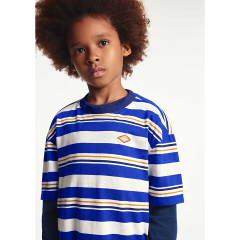CAMISETA MM MASC AZUL CARIBE/CHUMBO/BLANCO