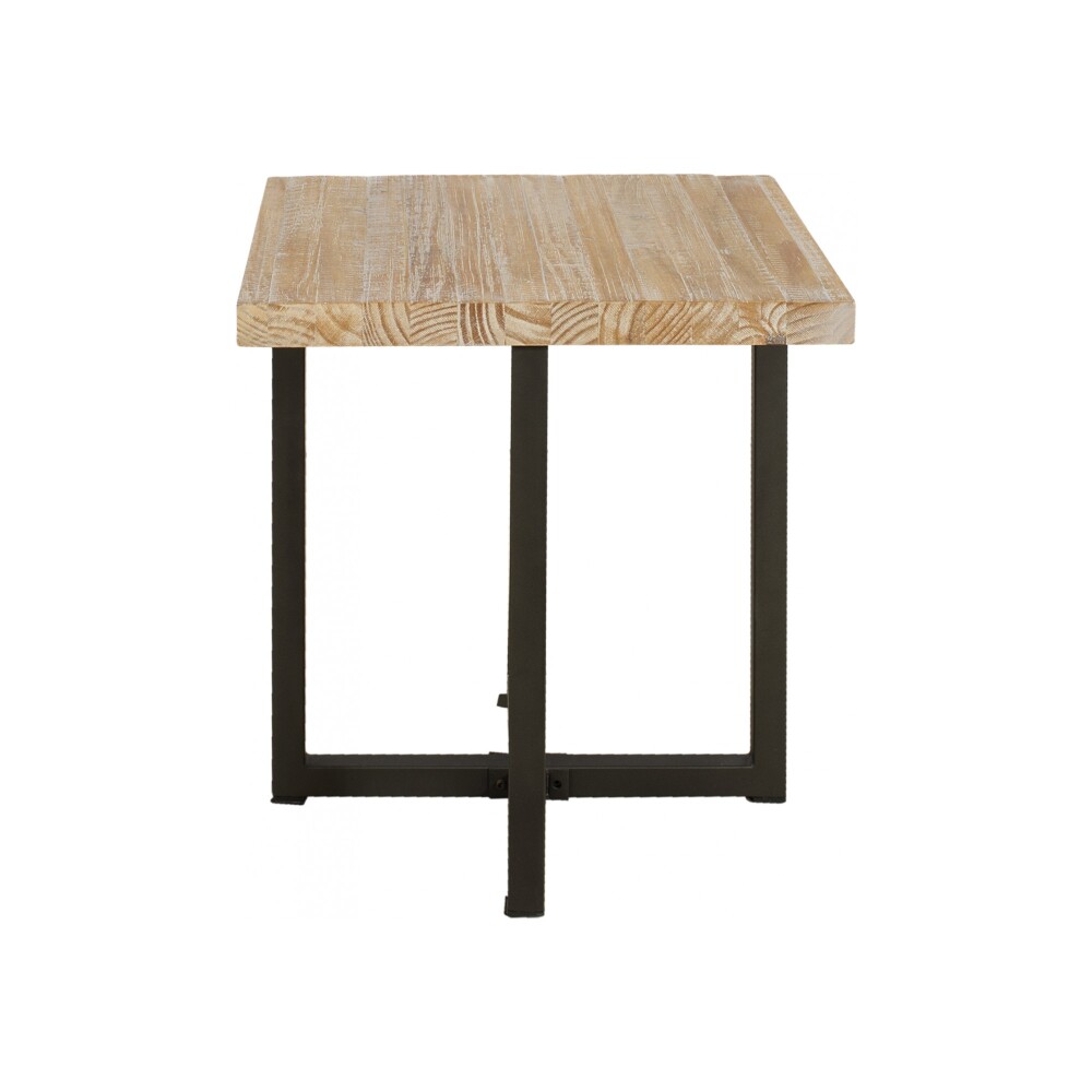 MESA DE LIVING LATERAL - ARRIME MADERA-Y-METAL NATURAL-BEIGE MADISON NATURAL