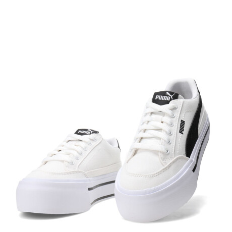 Championes de Mujer Puma Court Classic Vulc Fs Plataforma Blanco - Negro