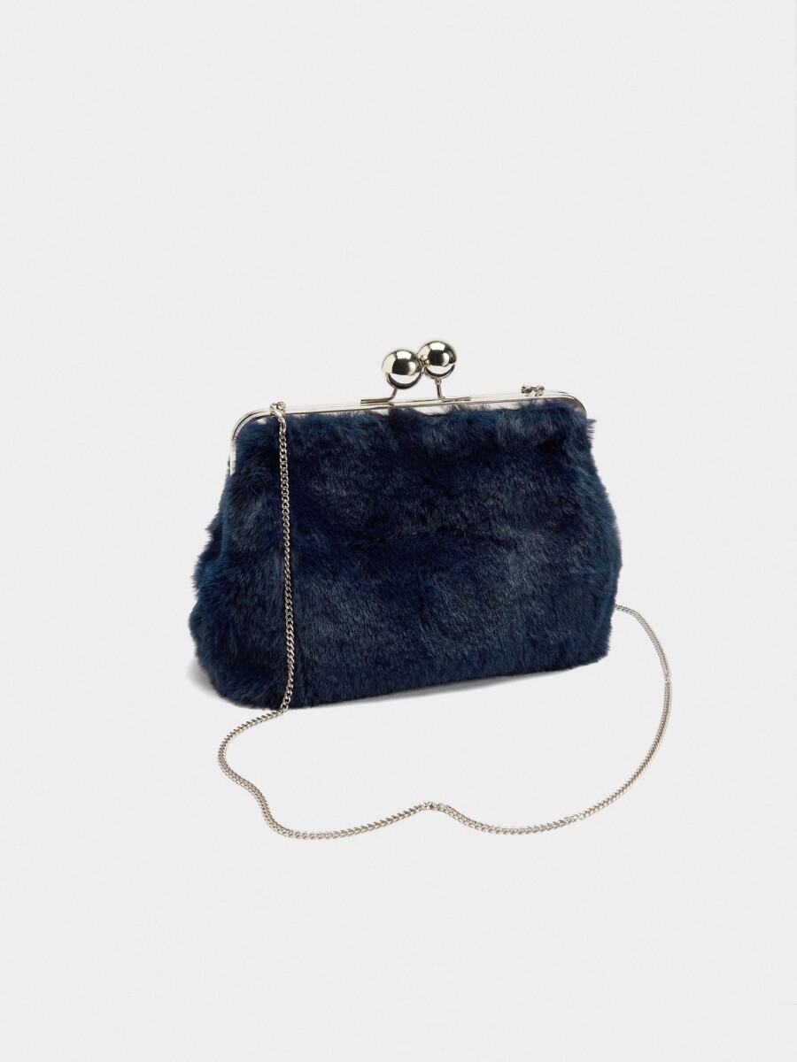 Bolso De Fiesta Efecto Pelo azul
