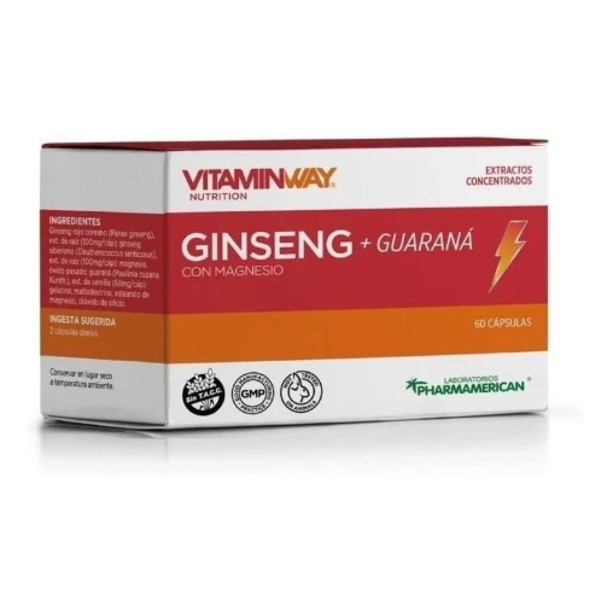 Vitaminway 60 cápsulas - Ginseng + Guaraná con Magnesio 