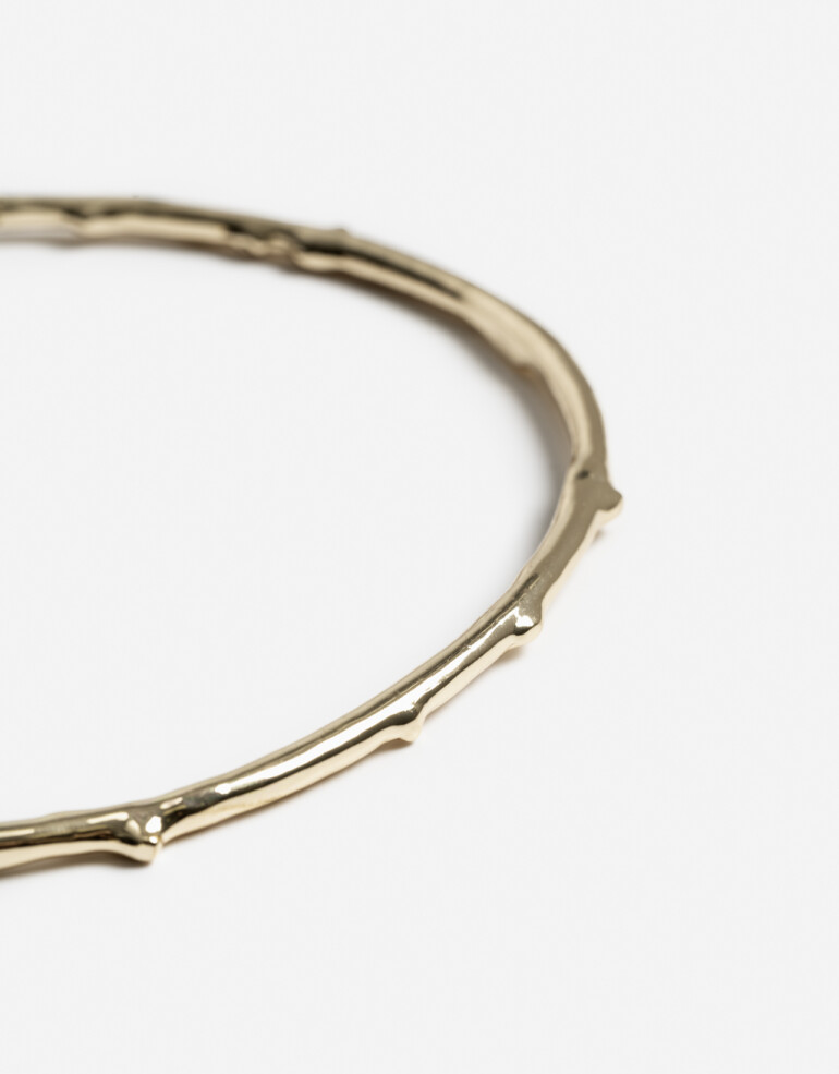 Collares Cortos Metal Collar Rígido Espinas - Dorado