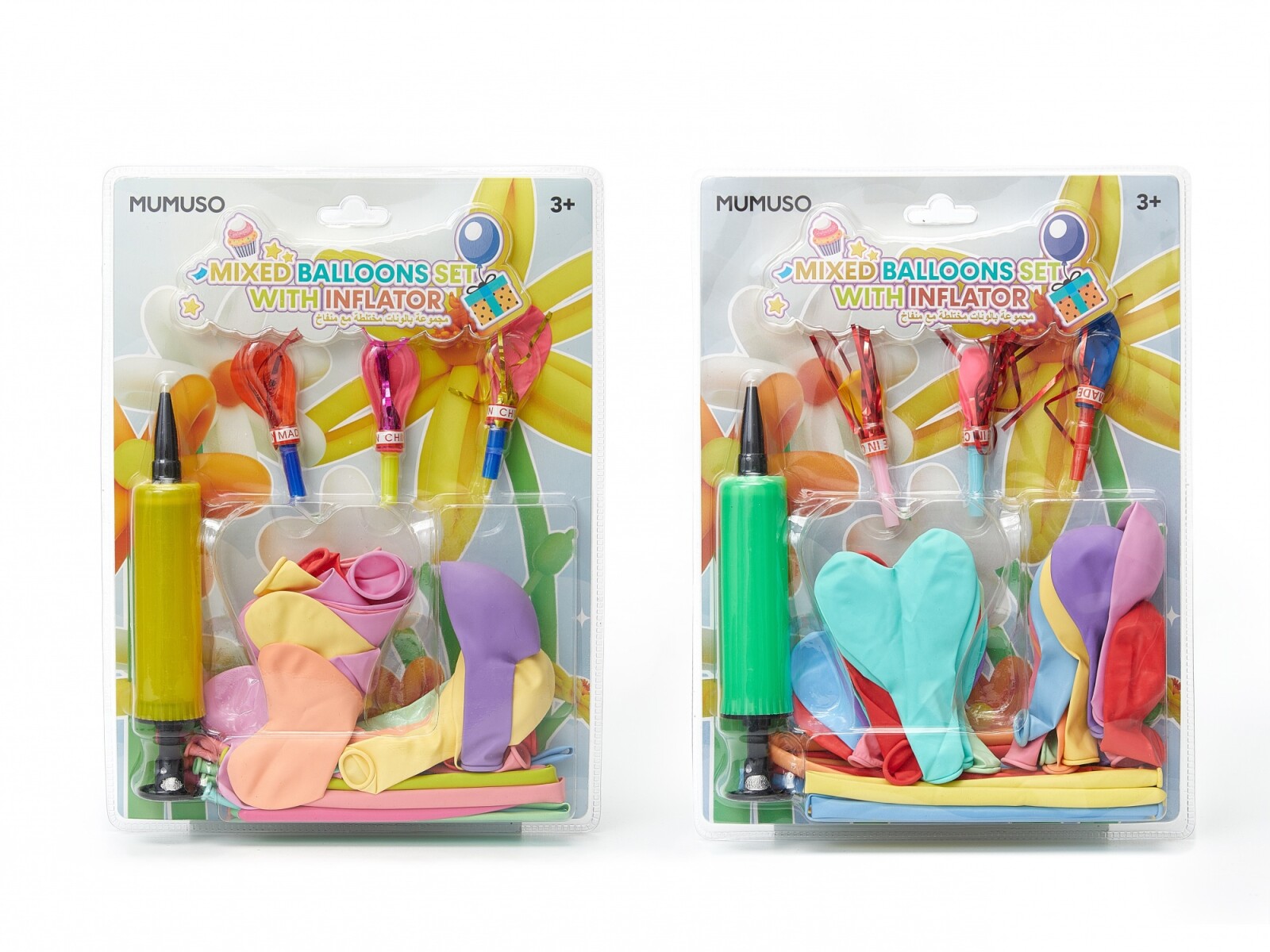 CONJUNTO DE GLOBOS MIXTOS CON INFLADOR 