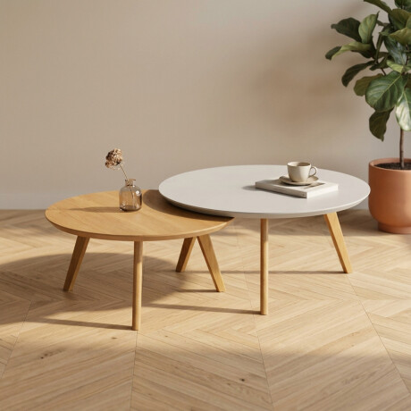 Mesas de Centro Classic - Duo Off White y Natural