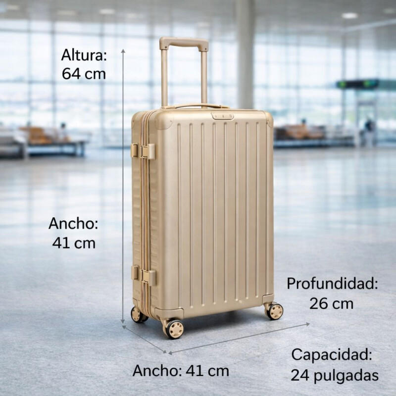 Valija Rígida de Policarbonato con Ruedas 24' Beige