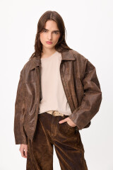 Campera Leather Boss Marrón