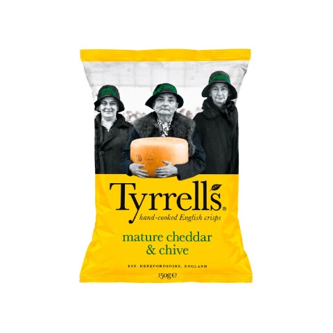 Papas Fritas con Queso Cheddar y Ciboulette Sin Gluten Tyrrells Papas Chedar Y Chives Tyrrells