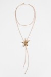 Collar cordón estrella metálica dorado