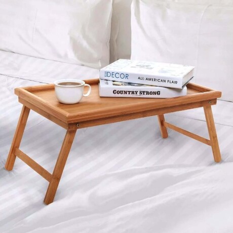 Bandeja Mesa de Cama Desayuno Multiuso Plegable en Madera Natural