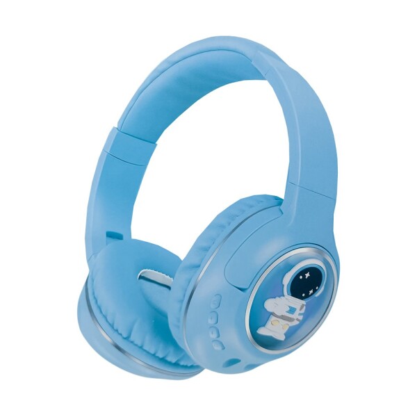 Auriculares Bluetooth Inalambricos Infantiles Rgb Astronauta Variante Color Celeste