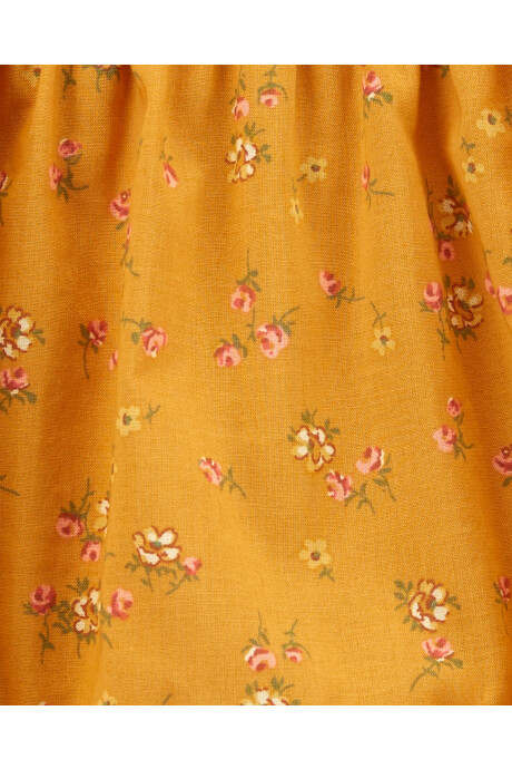 Vestido de algodón escalonado diseño floral Sin color