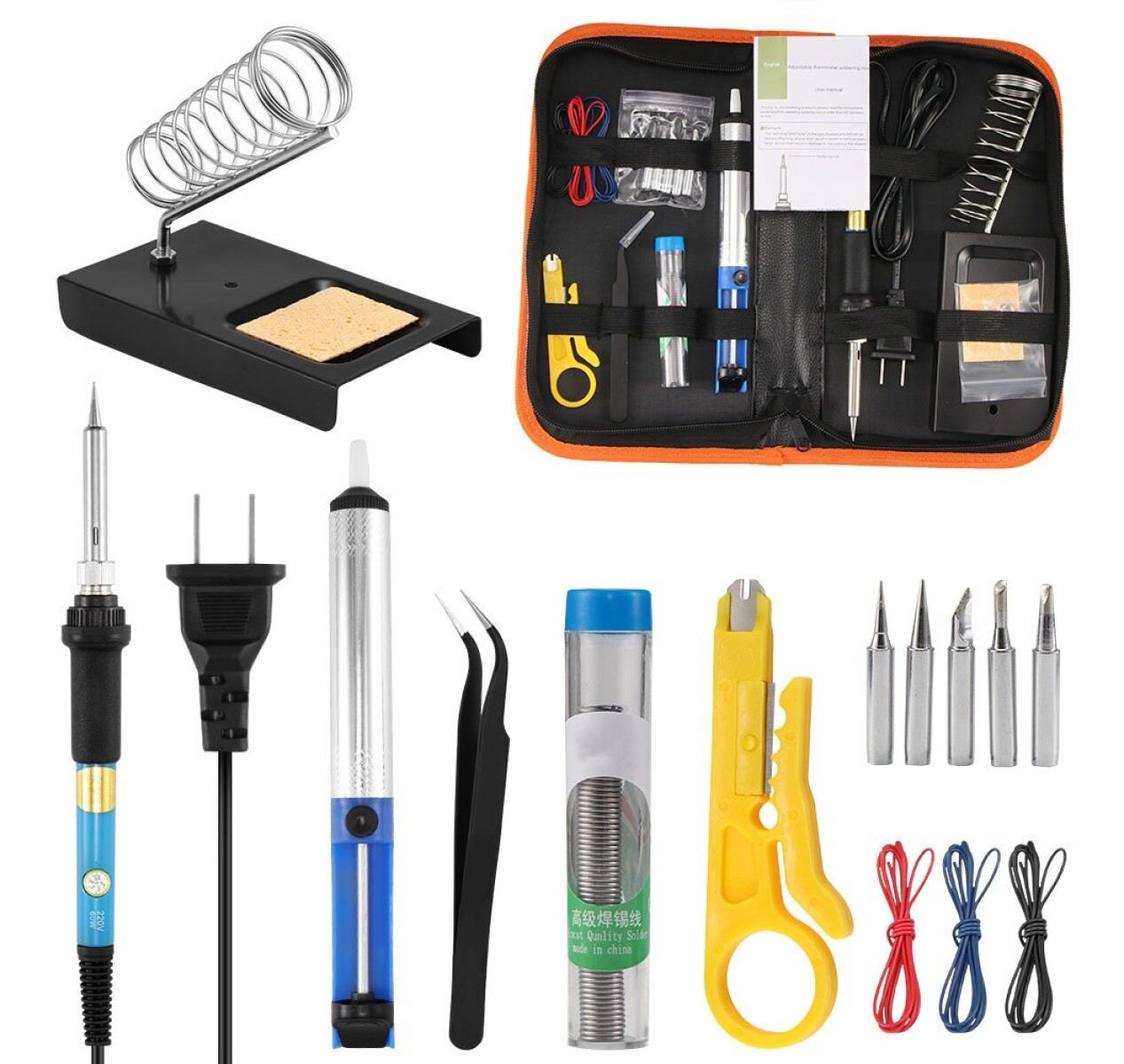 Kit Soldadura Soldar Estaño Soldador 60w Temperatura Ajustable 
