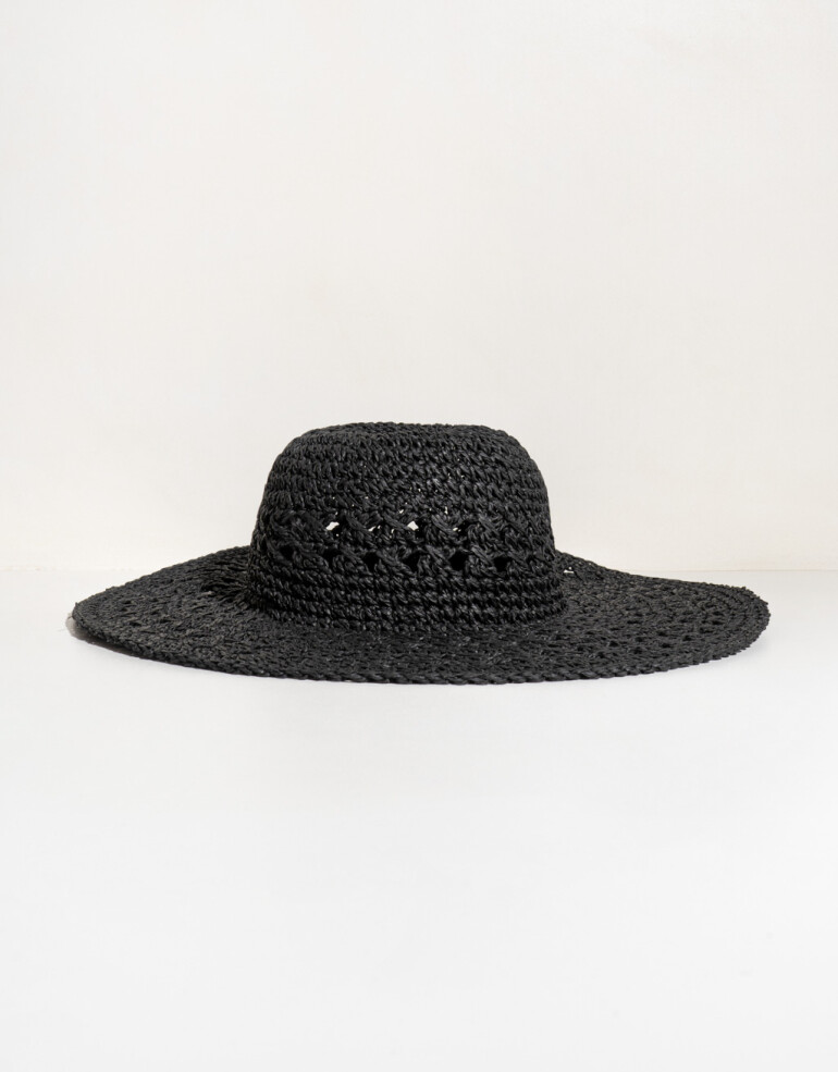 Sombreros verano Sombrero De Crochet - Negro