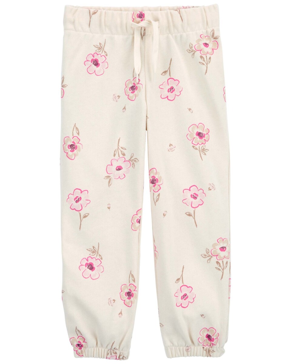 Pantalón deportivo de algodón, diseño floral 