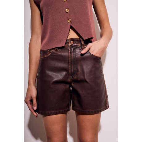 Short Cuero Vegano Marron