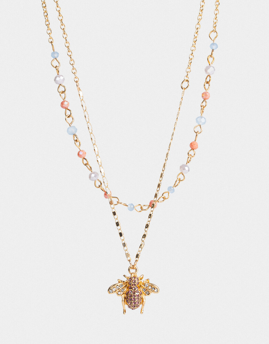 Collar Corto Dije Abeja Strass 