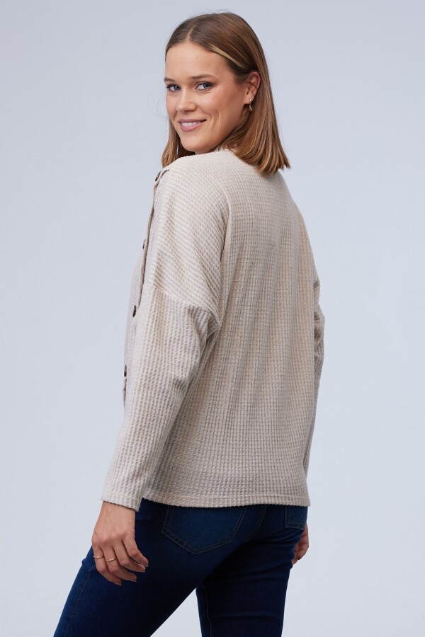 Buzo Cruzado Botones BEIGE