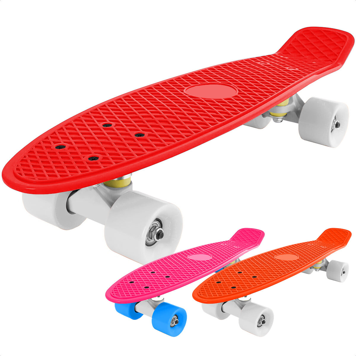 Skate Longboard Penny Patineta Aluminio Ruedas Pu - Rojo 