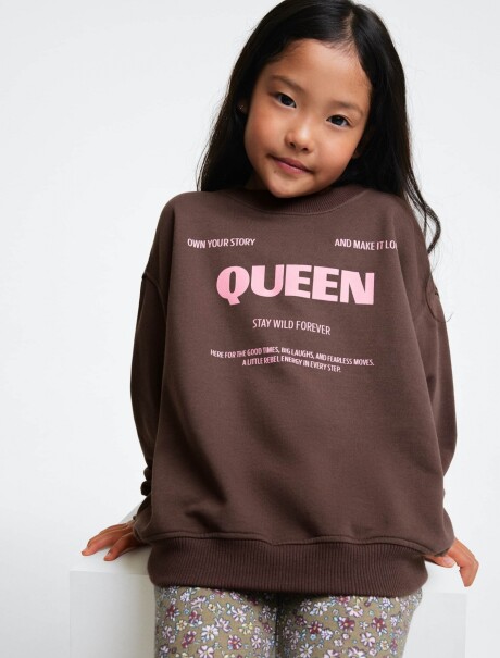 BUZO INFANTIL CON ESTAMPA - MARRÓN MARRÓN