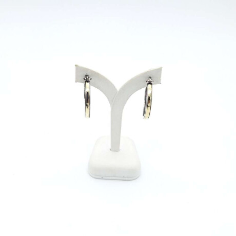Par de aros de Plata 925 y double en Oro 18 Ktes