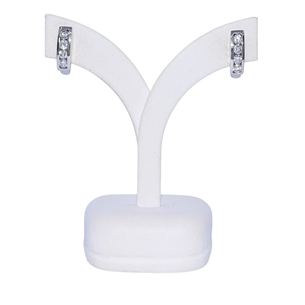 Caravanas Oro 18 k blanco y brillantes Caravanas Oro 18 k blanco y brillantes