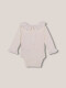 Body Manga Larga Cuello Volante Bordado Blanco