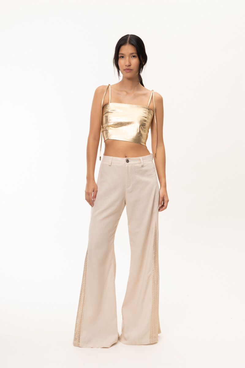 Pantalon Murra Beige Lurex