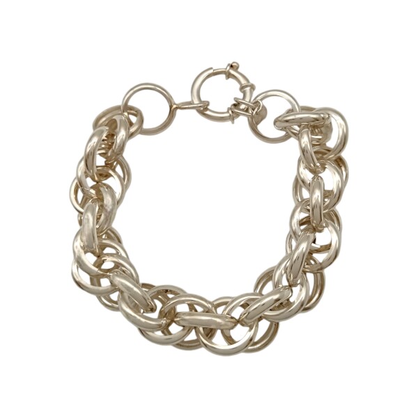 Pulsera Garibaldi doble aro- Plata 925 -Sin piedra-PU3701 sinpiedra