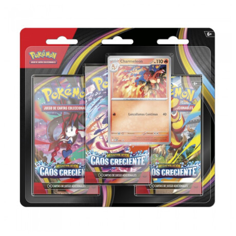 Pokemon 3 sobres Blister - Megaevolución - Caos Creciente Pokemon 3 sobres Blister - Megaevolución - Caos Creciente