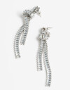 Aros Colgantes Largos Strass Aros Colgantes Nudo Strass - Cristal